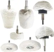 Buffer Polisher for Drill, Flannelette Polishing Wheels Mixed Polish Head, Polishing Buffing Attachment Pad Buffing and Polishing Kit for Wood Glass