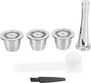 Stainless Steel Coffee Pod, Coffee Capsule Set Stainless Steel Reusable Refillable Capsule Fit for Nespresso Machine