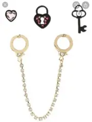 $35 Betsey Johnson Jewelry "Prisoner Of Love" Handcuff Set Of 5 Studs BP9