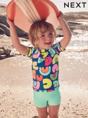 Navy Rainbow Sunsafe Rash Vest Set (3mths-7yrs) (AB7040) | $33 - $37