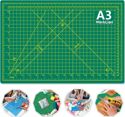 WORKLION Large Self Healing PVC Cutting Mat, Double Sided, Gridded Rotary Cut...