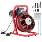 VEVOR Drain Cleaner Machine Drain Auger 50FT x 1/2 Inch Manual Feed & 4 Cutters