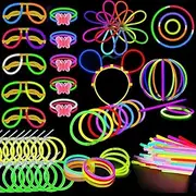 242Pcs Glow Sticks Bulk Party Favors- 100pcs Glow sticks with 128pcs Connectors Create Glow In The Dark Necklaces Bracelets Headbands Balls Flowers Light Sticks Decoration For Party Favors