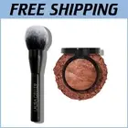 Bronze-n-Brighten Natural Bronzer & Vegan Brush Set for Deep Skin Tones