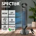 Spector Portable Bladeless Tower Fan 100cm Oscillating Remote Control LED Touch