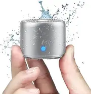 12H Playtime IP67 Waterproof Portable Bluetooth Silver, 3W Compact Bluetooth Speaker With Loud Sound, Bluetooth Shower Speaker