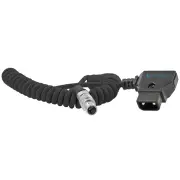 Kondor Blue Coiled D-TAP to LEMO 2 Pin 0B Male Power Cable for Z Cam, SmallHD, Teradek