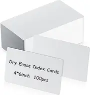 Harloon 100 Pcs Dry Erase Index Cards Blank Laminated Cards Reusable Dry Erase Note Cards Flash Sheets Game Cards for School Office Home to Do List (White, 4 x 6 Inch)