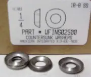1/4 COUNTERSUNK FINISHING WASHERS 18-8 STAINLESS STEEL (50)