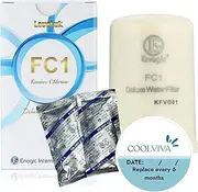 Water Filter Replacement Bundle by Coolviva. FC1 Filter Replaces Enagic Leveluk F8 and HG-N Filters on K8 and SD501 Machine. Features One FC1 Water Filter, Two Cleaning Powders, and a Reminder Sticker