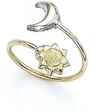 [JewelryWeb] 14ct Two Tone Gold Celestial Moon Sun toe ring