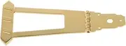 Kisangel 6 String String Jazz Guitar Tailpiece Square Shape Archtop Bridge for Guitars Durable Golden Finish Easy Installation with Screws Included