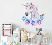 3D Unicorn Rose G422 Animal Wallpaper Mural Poster Wall Stickers Decal Honey