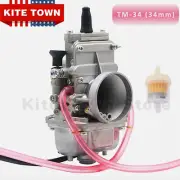 34mm TM34 Flatslide Carburetor for Mikuni Motorcycle 300-350cc ATV Dirt Bike