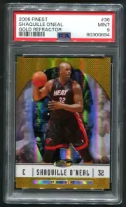2006 Topps Finest Shaquille O'Neal Gold Refractor 23/50 PSA 9 MINT HOF