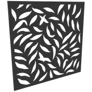 ProtectorAl 300 - 1200 x 300 - 1200mm Dark Charcoal / Gloss White Large Leaf Unframed Composite Deco Panel