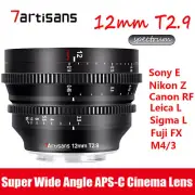 7Artisans 12mm T2.9 APS-C Cinema Lens for Fuji Sony Nikon Canon M4/3 M43 L mount