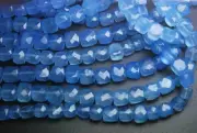13 inch strand of natural Chalcedony Cube Faceted 7mm beads.