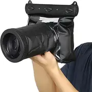 Underwater Camera Housing for SLR DSLR Camera, 787Ft/20M Underwater Housing, Waterproof Camera Pouch for Canon, Waterproof Dving Case Bag (Black)