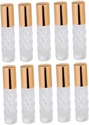 LALADEFIEE 8Pcs Glass Roller Bottles Leak Empty Vials for Essential Oils Perfume Liquid Storage for Travel Daily Use Securely Dispense Without Leakage