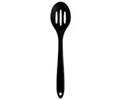 Slotted Spoon Heat Resistant Kitchen Cooking Spoon Nonstick BPA Free Long Handle Cooking Ladle Strainer for Mixing Serving Stirring Basting Frying Draining - Black