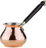 DEMMEX 22 fl Oz XLarge Solid Hammered Copper Turkish Greek Coffee Pot, Stovetop Coffee Maker, Cezve Briki Ibrik, Multipurpose Milk - Butter Warmer, Saucepan, Handmade in Turkey