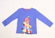 Mini Boden Animal Applique T-Shirt Blue Bluebell Carnival Slide Graphic 4-5 Y