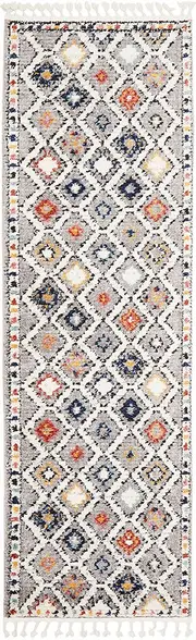Morocco Grey Bohemian Tribal Hallway Runner