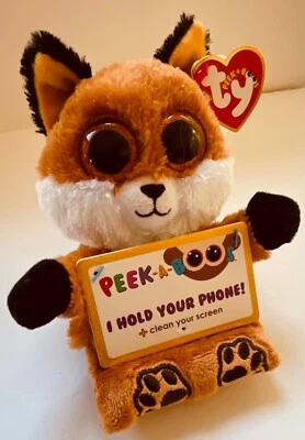 TY Beanie Boos - Peek-A-Boos - SLY the Fox (4 inch - Phone Holder) - MWMTs New