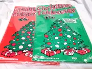 Christmas Plastic Tablecloths 54" X 108" Rectangle, Lot of 2 NEW / SEALED !!