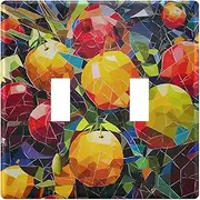 AIXIWAWA Switch Plate Colorful Oranges and Apples Print, 1 Pack Home Decor Wall Plates 3-gang with Screw Size 6.37x4.48x0.27 in