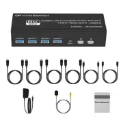 New 2 In 2 Out Dual Monitor HDMI KVM Switch 4K 120Hz 8K USB3.0 KVM Switcher