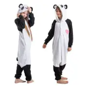 Adult & Kids Panda Unisex Pajama Plush jumpsuit One Piece Animal Costume