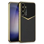 Gkk For Samsung Galaxy S24+ Cell Phone Cases Electroplating Pu Leather Coated Pc+tpu Cover