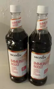2 Monin Premium Flavored syrup IMMUNITY BOOST 25 oz /750 ml Bottles Coffee