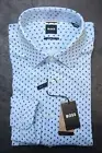 Hugo Boss Men HAL Kent Casual Fit Pastel Blue Jersey Cotton Dress Shirt 42 16.5