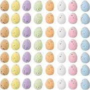 100pcs Easter Eggs Decoration Set, Easter Egg Hanging Ornament Set, Colorful Easter Eggs, Color Pens, 1.5*1.8cm Colorful Paper Mache Egg Hanging Ornaments Easter Christmas Decoration