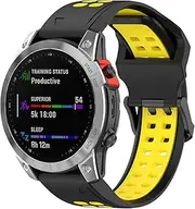 Compatible with Garmin Fenix 7S Solar Bands Women Men, 20mm Quickfit Silicone Replacement Watch Band Straps Wristbands Bracelet Fit for Garmin Fenix 6S Pro/Fenix 7S/ Fenix 5S (Yellow)