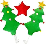 MOBUTOFU 1 Set Christmas Car Decoration Advent Calendar Xmas Tree Green Christmas Star Plush Car Xmas Ornaments Garland Ornaments Reindeer Decorations Fake Snow Nativity Tree Fabric Green