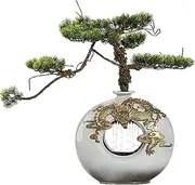 Waterfall Fountain Chinese Style Tabletop Fountain, Ceramic Vase Simulation Tree Bonsai Ornaments, Water Fountains Soothing Sound Relaxation Meditation Flowing Water Ornaments