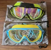 Vvinca Kids Goggles W/ Bungee Strap, 2-pk, Wide-view, Anti-fog