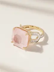 [Mateo] Mateo - 14-karat Gold Topaz And Diamond Ring - 7 7 Gold