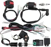 Vuzmode Wire Harness Ignition Coil Kill Switch Plug Rebuild Kit Replacement, for 50cc 90cc 110cc 125cc Chinese Atv Quad Bike Pit Bike Go Kart Buggy Engine Ignition Coil Pack