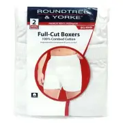 Roundtree & Yorke Men's Big Man Full Cut Boxers Premium Cotton Underwear 2 Pair