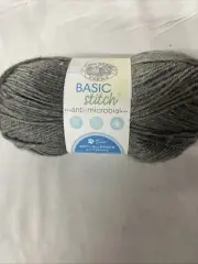 Lion Brand Basic Stitch Anti Microbial Yarn Smoke Color Acrylic Blend #4 Medium
