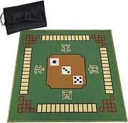 Mahjong Table mat Tabletop Game Mats, Square with Carrying Bag Noise Reduction Playing Card Mat for Poker Card Games Board Games Tile Mahjong Games(Green,30.7x30.7inch)