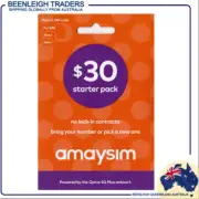 AMAYSIM $30 STARTER PACK Unlimited or Pay As You Go Plan, No Contracts New