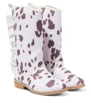 [Stella McCartney Kids] Stella McCartney Kids Printed fringed cowboy boots UK 9 white