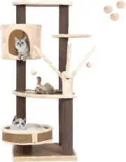 110CM Cat Tree Cat Scratching Tree Post Scratcher Pole Condo Gym Furniture, Stu