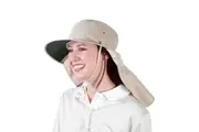 Uveto Tammin Hat with Front Broad Brim and Close-Fitting Neck Flap Stone Colour